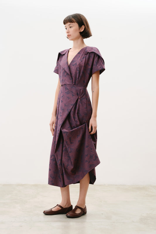 Vestido Tsuru Ameixa