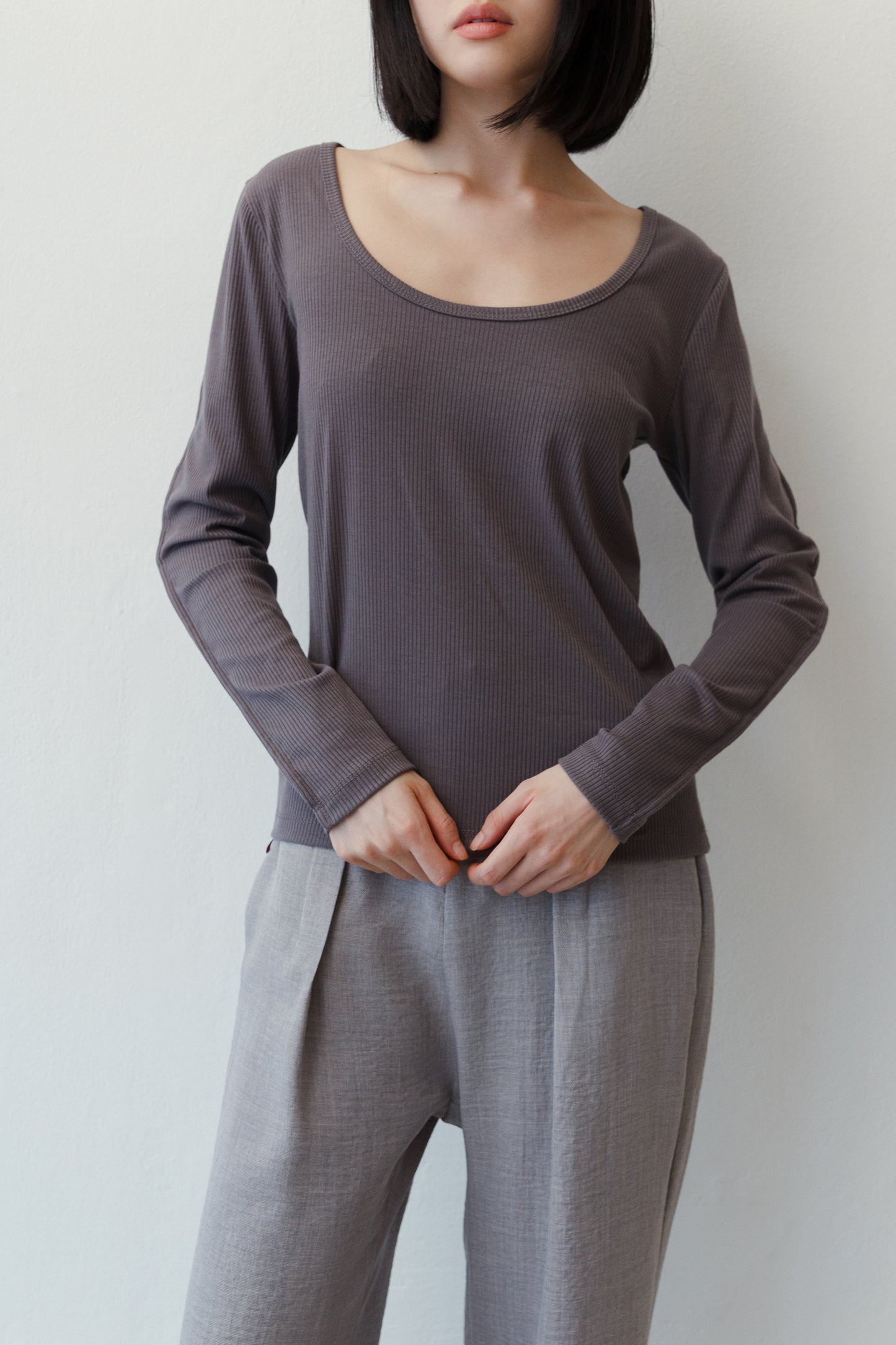 Manga Longa Basic Cinza