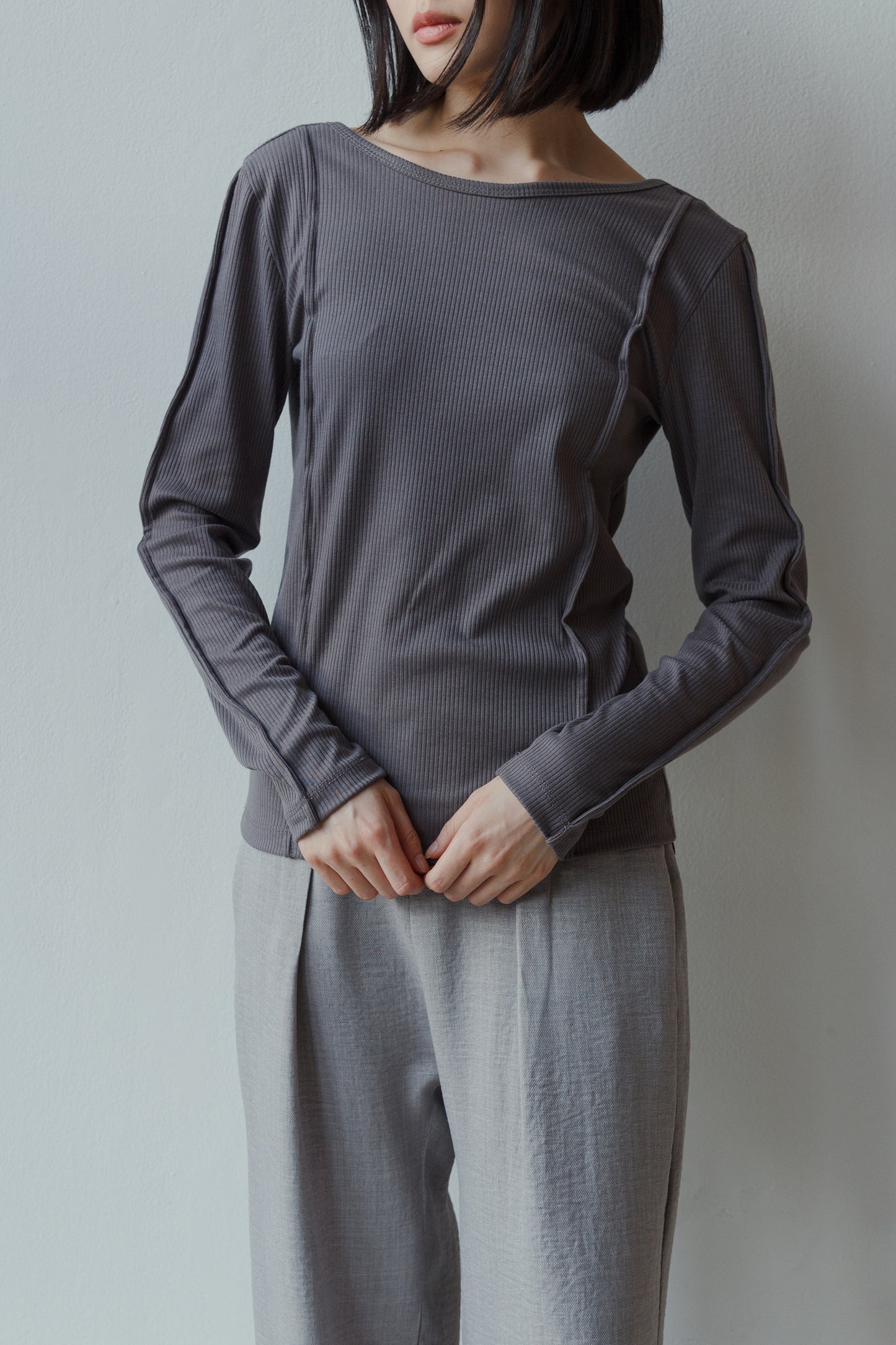 Manga Longa Basic Cinza