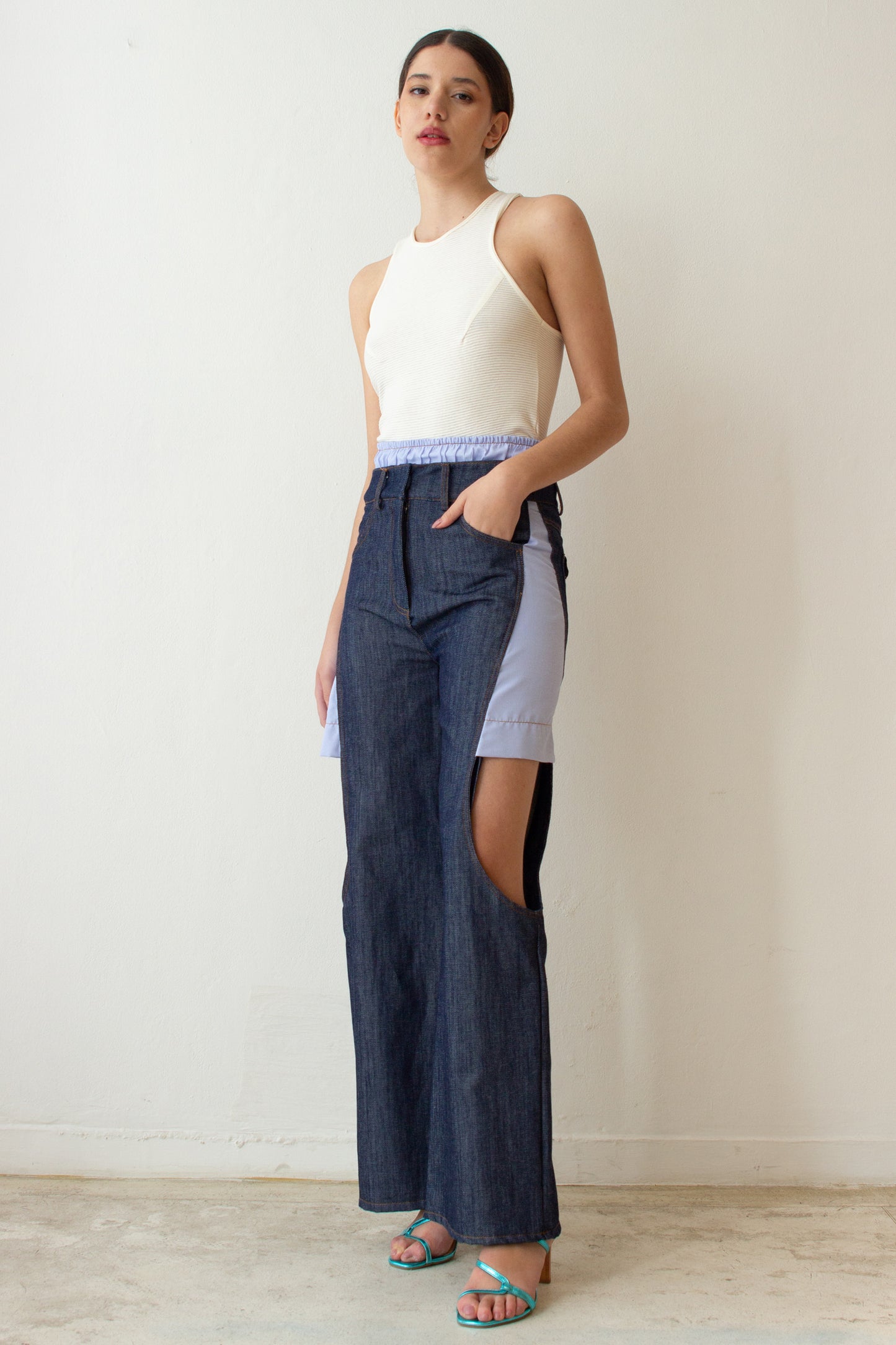 calça denim yong