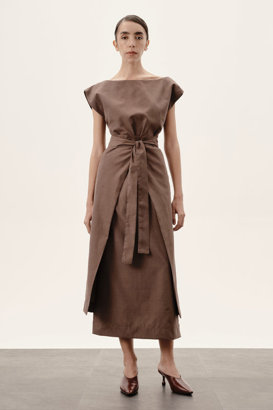 Vestido Tarsila Marrom