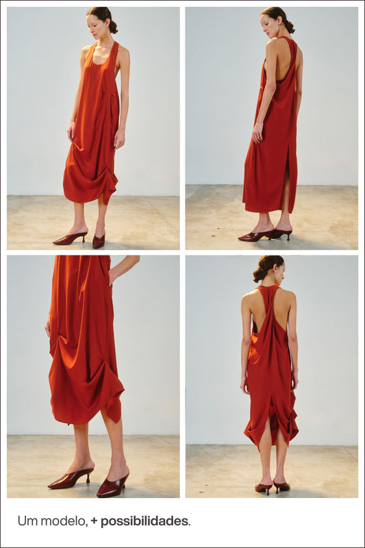 Vestido Teodora Urucum