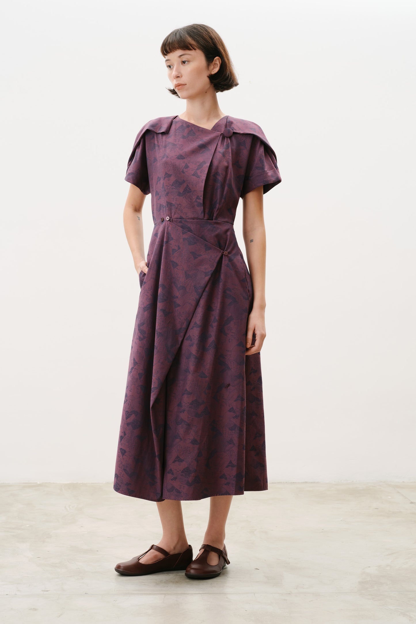 Vestido Tsuru Ameixa